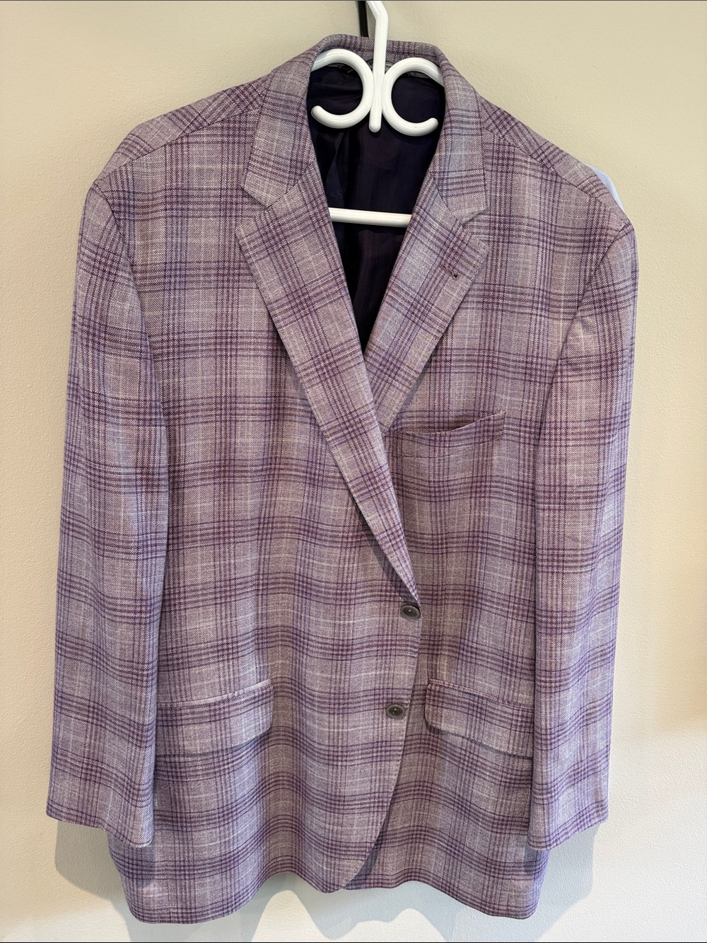 Men's Lavender Plaid Sport Coat Blazer - Picture 1 of 5